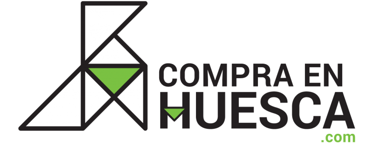 Logo CompraEnHuesca primario horizontal sin fondo PAJARITA BLANCA 768x307