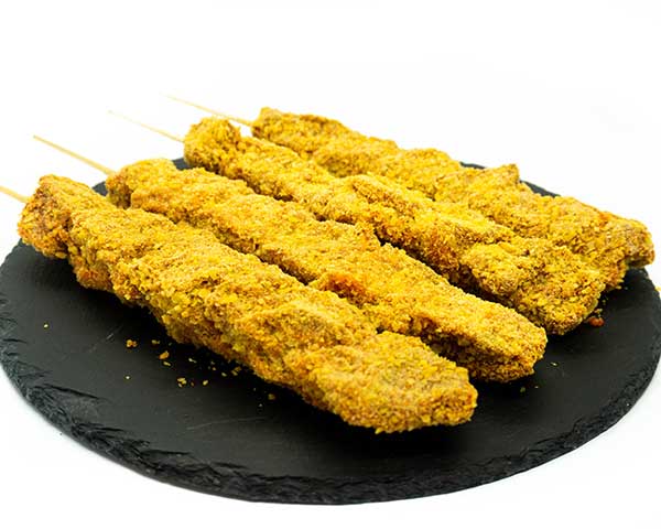 pincho de cerdo con pan rallado sin gluten